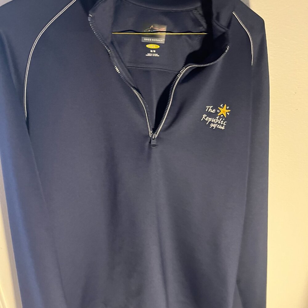 Greg Norman Dark Blue - Men's Medium quarter zip pullover golf